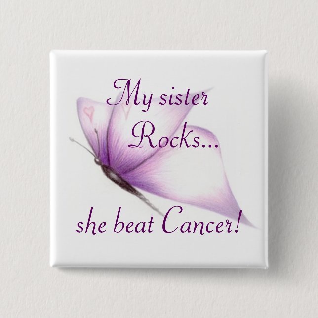 My Sister Rocks... 2 Inch Square Button (Front)