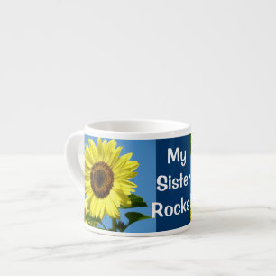 My Sister Rocks! Espresso mugs Sunflowers Floral