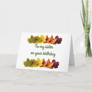 **MY SISTER'S AUTUMN BIRTHDAY** CARD