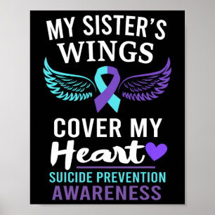 My Sister's Wings Cover Heart Suicide Awareness Ri Poster