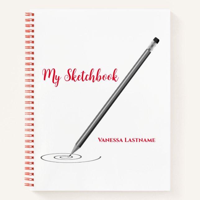 My Sketchbook with Name Personalization Notebook (Front)