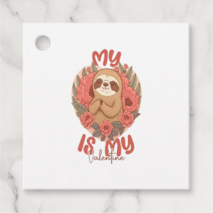 My Sloth is My Valentine Favour Tags