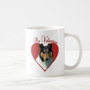 My Smooth Collie Valentine; Tricolor Collie Coffee Mug