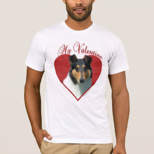 My Smooth Collie Valentine; Tricolor Collie T-Shirt