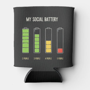 My Social Battery introvert Social Humour  Can Cooler
