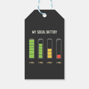 My Social Battery introvert Social Humour  Gift Tags