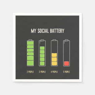 My Social Battery introvert Social Humour  Napkin