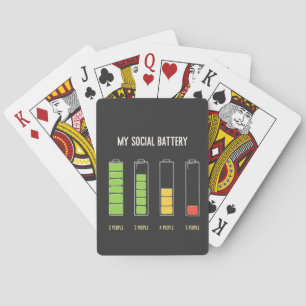 My Social Battery introvert Social Humour  Playing Cards
