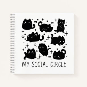 My Social Circle Cute Cat Notebook