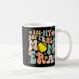 My Softball Mom Era Mom Groovy Life Game Day Vibes Coffee Mug
