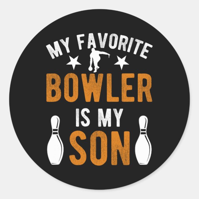 My Son Bowling Dad Of A Bowler Dad Bowling Father  Classic Round Sticker (Front)