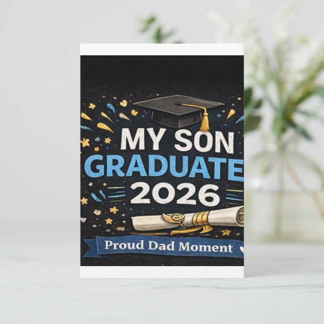 My Son Graduated 2026 Enclosure Card (Standing Front)