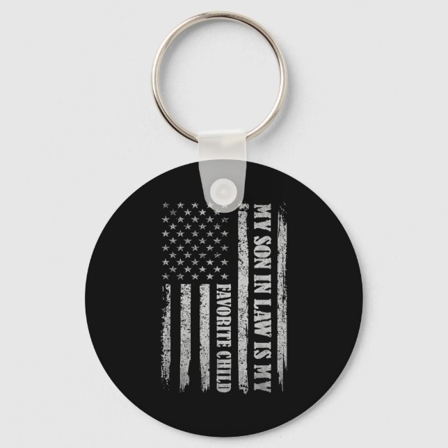 My Son In Law Is My Favorite Child Fathers Day Usa Keychain (Front)