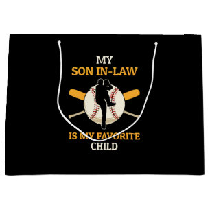 My Son In Law Is My Favourite Child Baseball Fan B Large Gift Bag