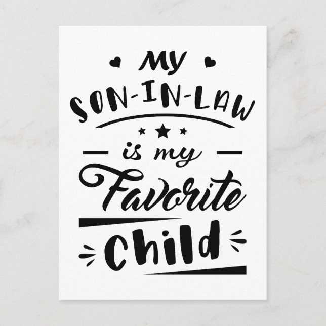 My son in law is my favourite child postcard (Front)