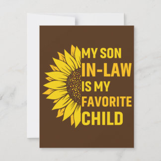 My son in law is my favourite child thank you card