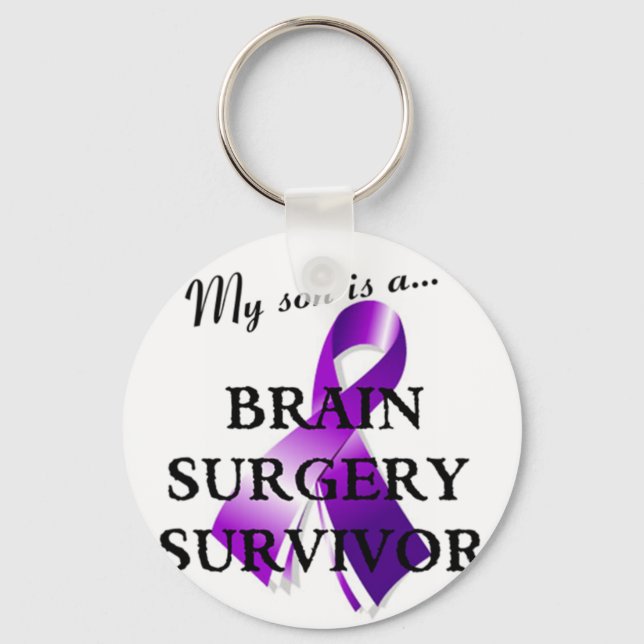 My Son Is A Brain Surgery Survivor Keychain (Front)
