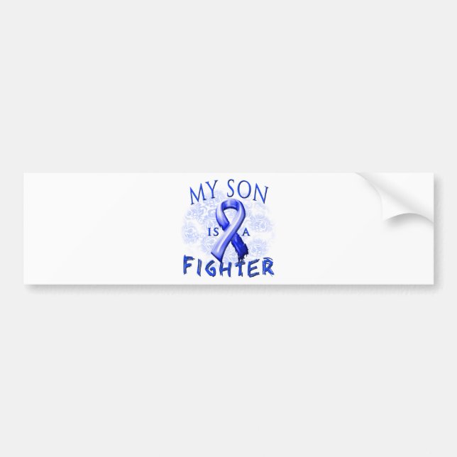 My Son Is A Fighter Blue Bumper Sticker (Front)