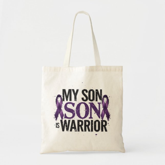 My Son is a Fighter Cancer Awareness Tote Bag (Front)