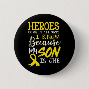 My Son Is A Hero Childhood Cancer Awareness 2 Inch Round Button