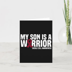 My Son Is A Warrior Burgundy Ribbon Sickle Cell Aw Card