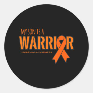 My Son is a Warrior Leukaemia Cancer Awareness  Classic Round Sticker