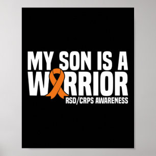 My Son Is A Warrior Orange Ribbon Rsdcrps Awarenes Poster