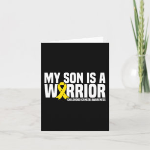 My Son is a Warrior Yellow Ribbon Childhood Cancer Card