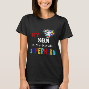 My Son Is My Favourite Superhero Autism Awareness T-Shirt