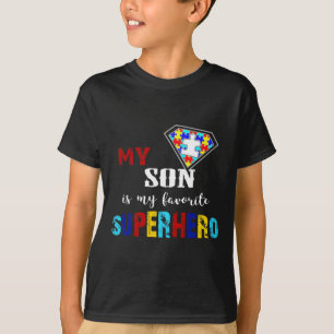 My Son Is My Favourite Superhero Autism Awareness  T-Shirt