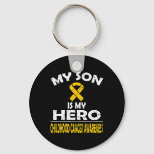 My Son Is My Hero Childhood Cancer Awareness T Shi Keychain