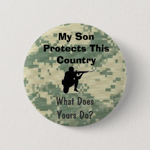 My Son Protects This Country Funny Military 2 Inch Round Button
