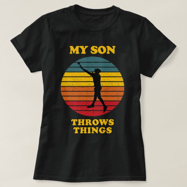 My Son Throws Thing Track Parents Shotput Premium  T-Shirt (Design Front)