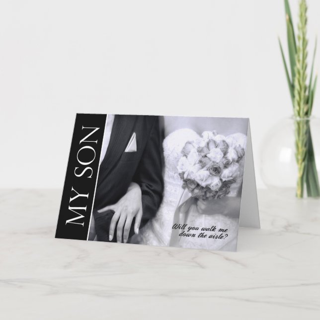 My Son - Will You Walk Me Down the Aisle - Wedding Invitation (Front)