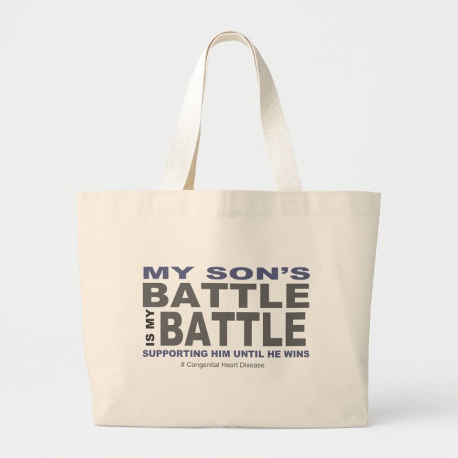My Son's Battle Large Tote Bag (Front)