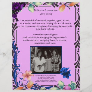 My son's dedication for mom personalized paper