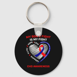 My Sons Fight Is My Fight Chd Heart Disease Awaren Keychain