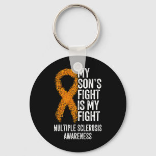 My Son's Fight Is My Fight Multiple Sclerosis Awar Keychain