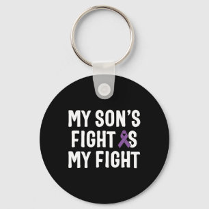 My Son's Fight Is My Fight Pancreatic Cancer Aware Keychain