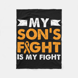 My Son's Fight Leukaemia Awareness Beat Cancer Mom Fleece Blanket