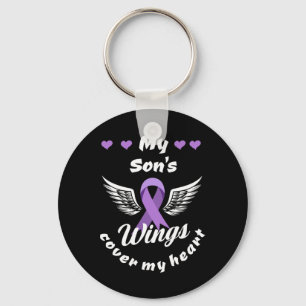 My Son's Wings Cover My Heart Overdose Awareness  Keychain
