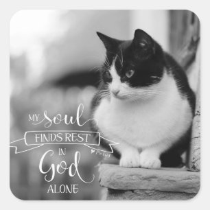 My Soul Finds Rest - Ps 62:1 Square Sticker