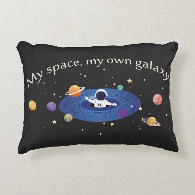 My Space, My Own Galaxy Accent Pillow (Front)