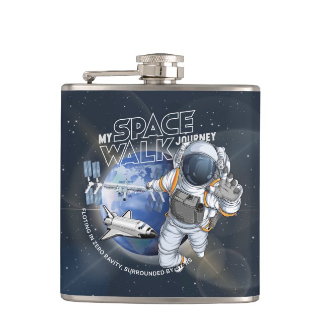My spacewalk Journey | 6oz Hip Flask (Front)