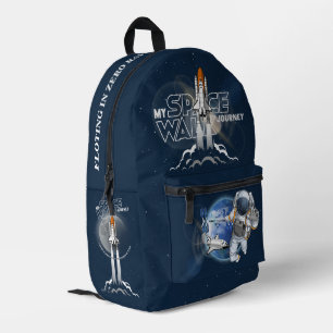 My spacewalk Journey (Dark mode) Printed Backpack