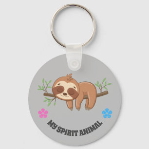 My Spirit Animal   Cute Sleeping Sloth Keychain