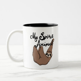 My Spirit Animal Cute Sloth Two-Tone Coffee Mug