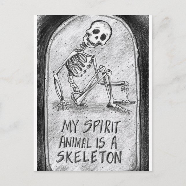 My Spirit Animal est une carte postale de squelett (Devant)