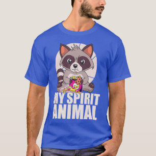 MY SPIRIT ANIMAL Funny Raccoon Meme Eating Junk T-Shirt