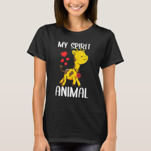 My Spirit Animal Giraffe I Love You Heart Valentin T-Shirt
